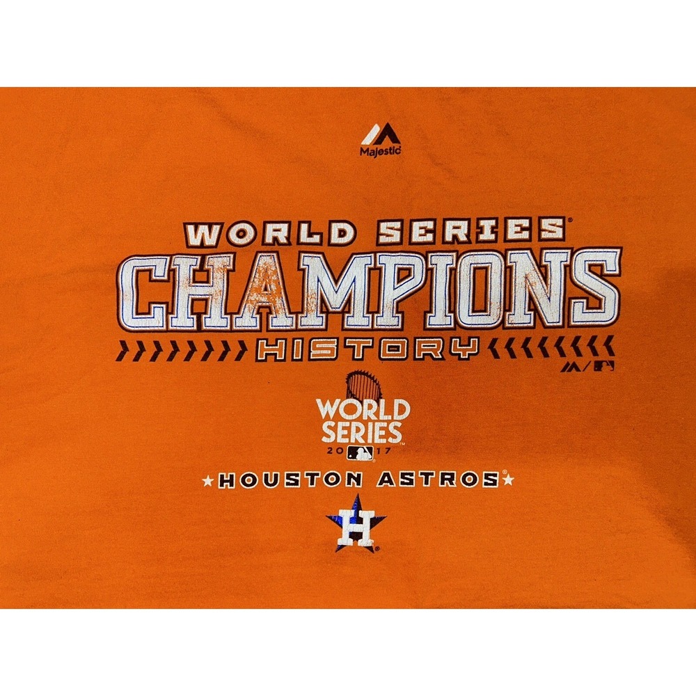Houston Astros‎ Series Champ Shirt Men 5XL MLB Baseball Majestic T Shirt Orange